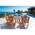 Vifah Malibu Outdoor 5-piece Wood Patio Dining Set with Curvy Leg Table V189SET6